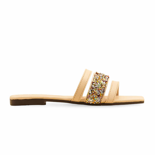 Cream Casual Slipper For Ladies CL2061