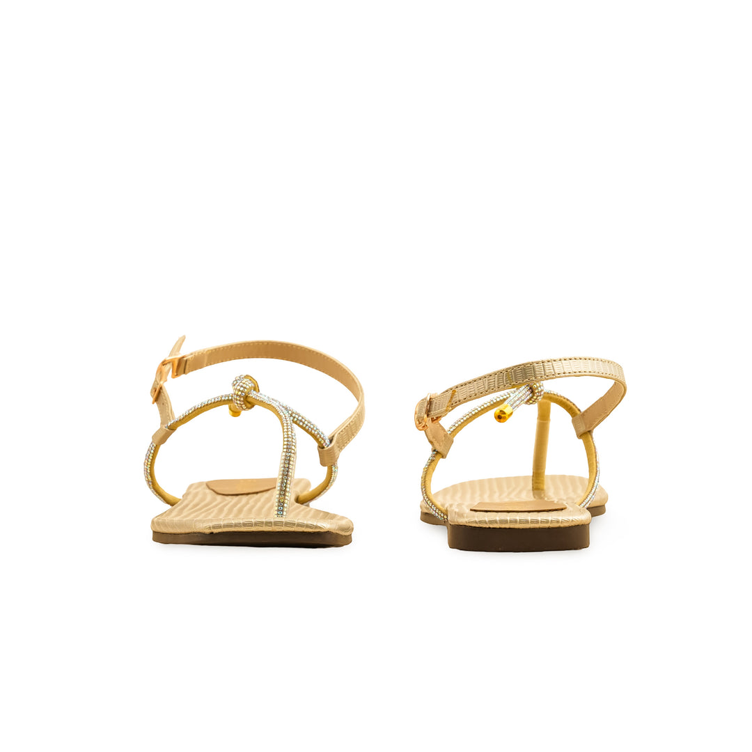 Golden Casual Chappal For Ladies CL2084