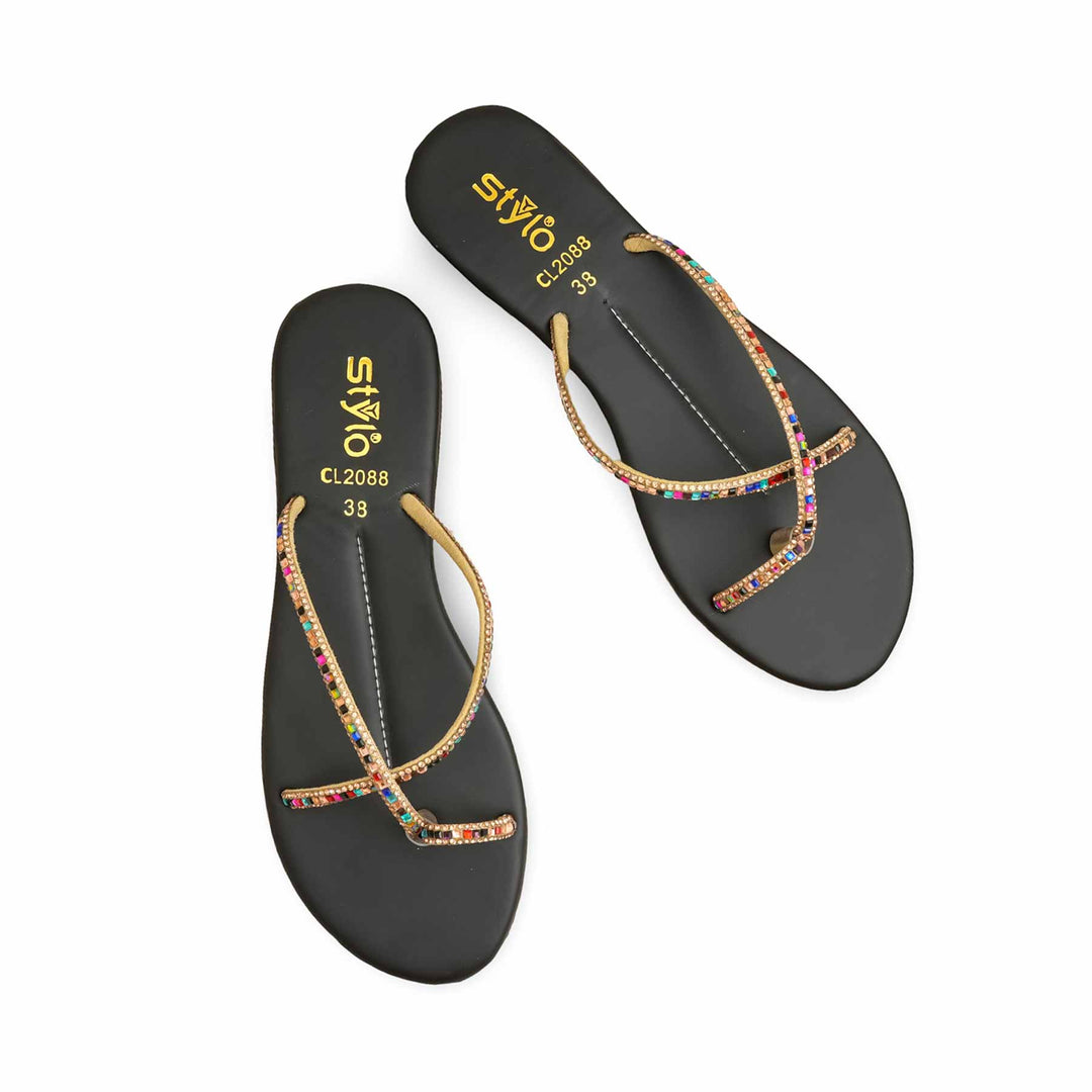 Black Casual Chappal CL2088