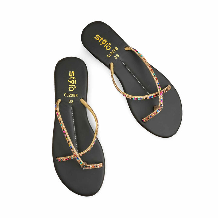 Black Casual Chappal CL2088