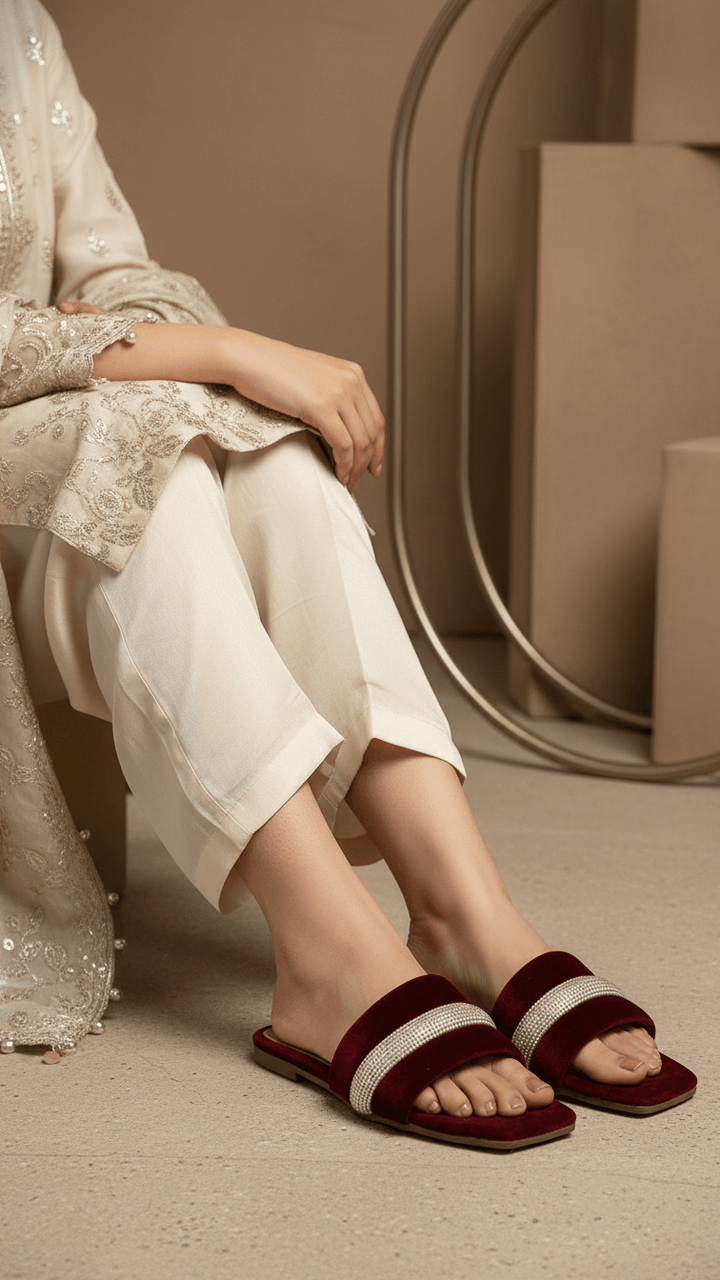 Maroon Casual Slipper For Ladies CL2100