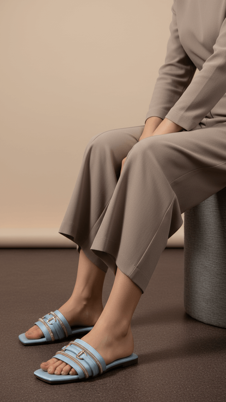 Sky Blue Casual Slipper For Ladies CL2101