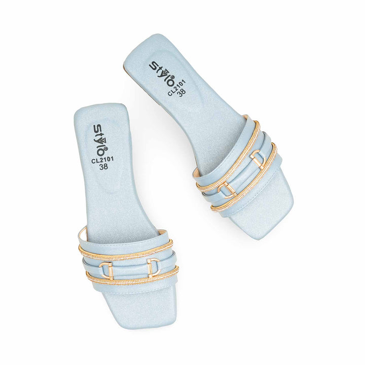 Sky Blue Casual Slipper For Ladies CL2101
