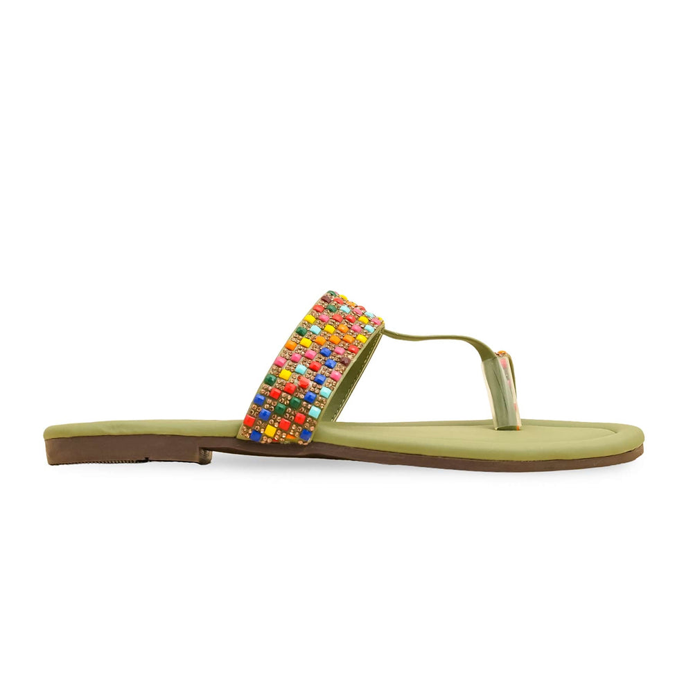 Green Casual Chappal CL2105