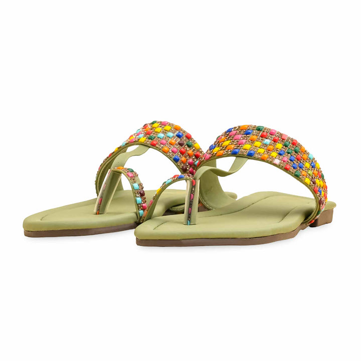 Green Casual Chappal CL2105