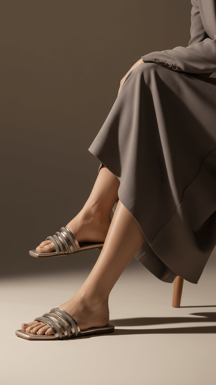 Grey Casual Slipper For Women CL2109