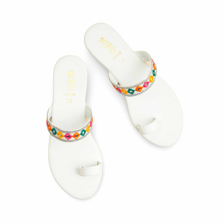 White Casual Chappal CL2110