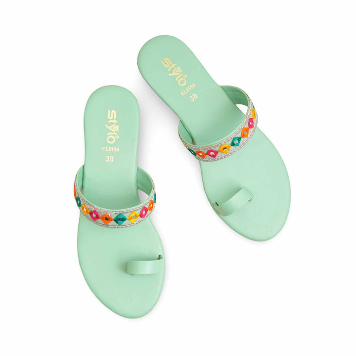 Aqua Green Casual Chappal CL2110
