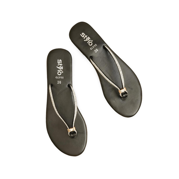 Black Casual Chappal CL2111
