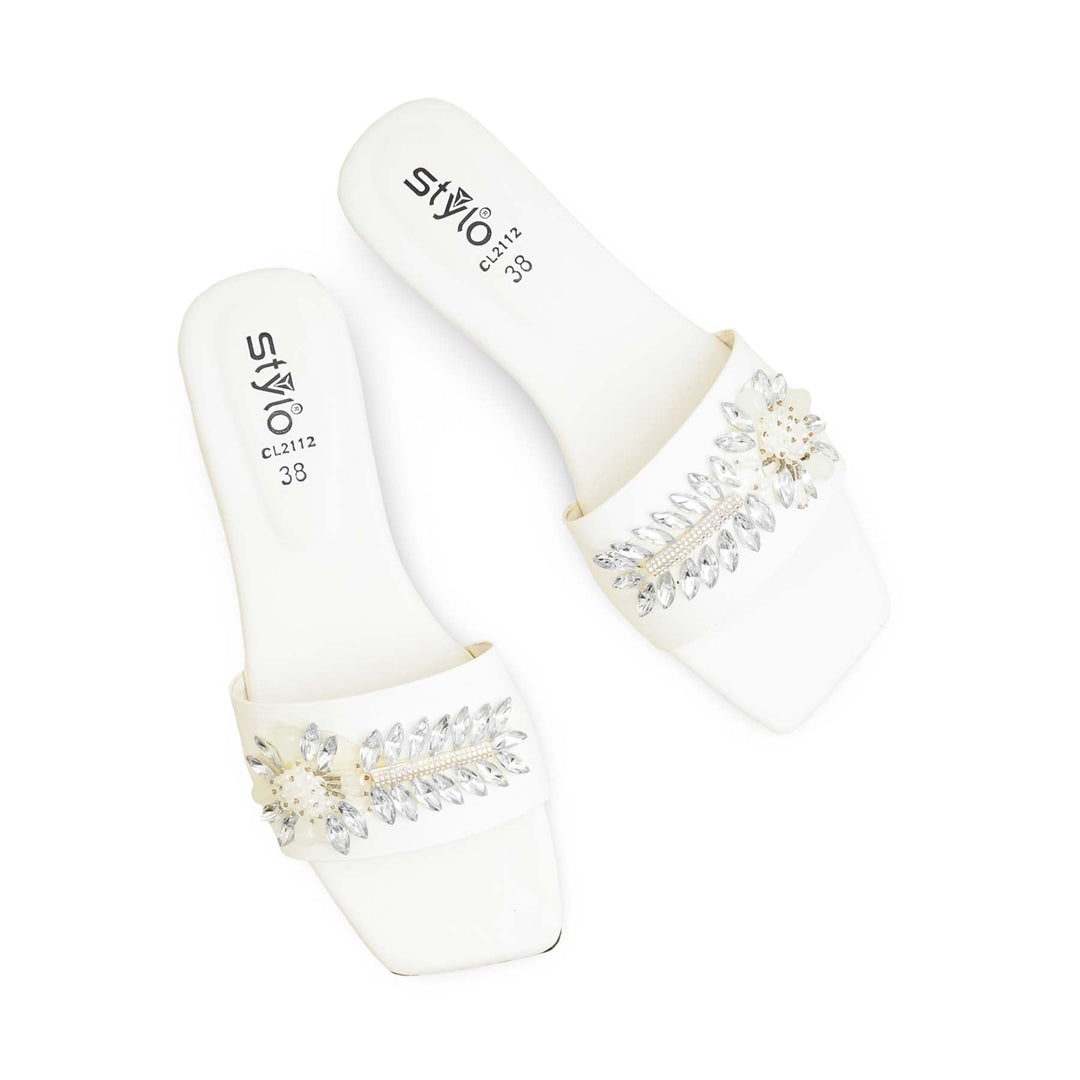 White Casual Slipper CL2112