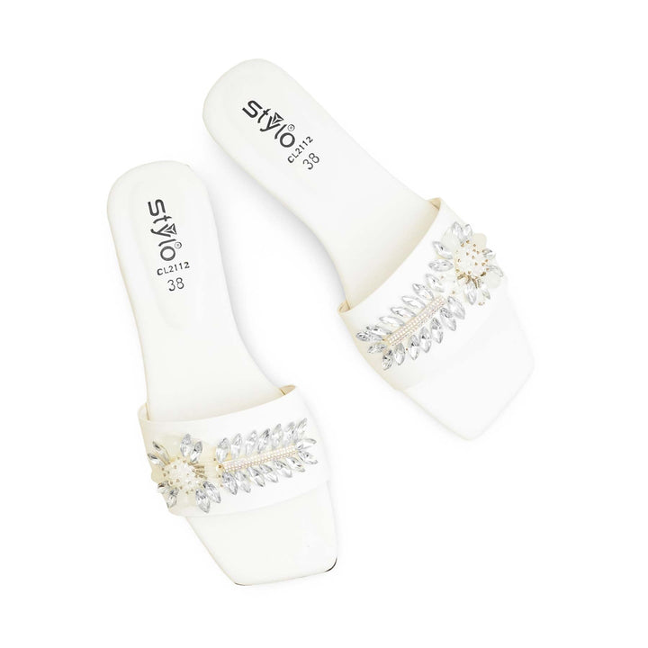 White Casual Slipper CL2112