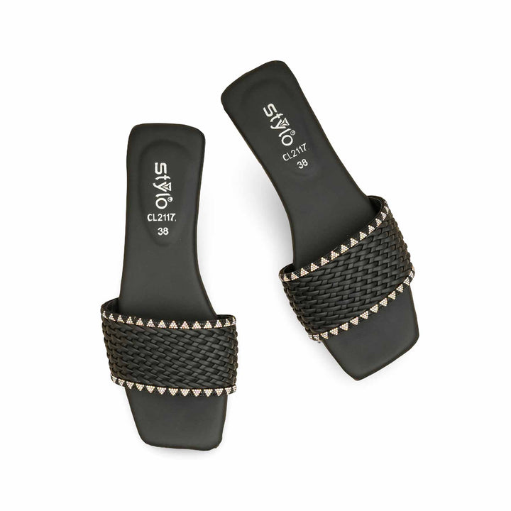 Black Casual Slipper For Ladies CL2117