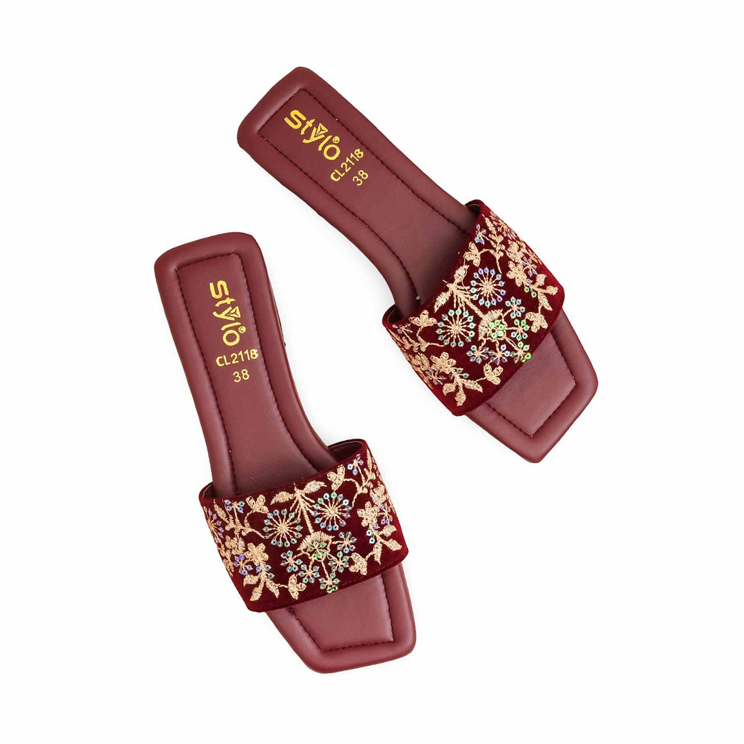 Maroon Casual Slipper CL2118