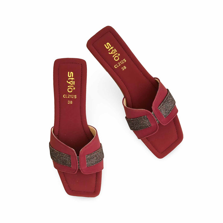 Maroon Casual Slipper For Ladies CL2125