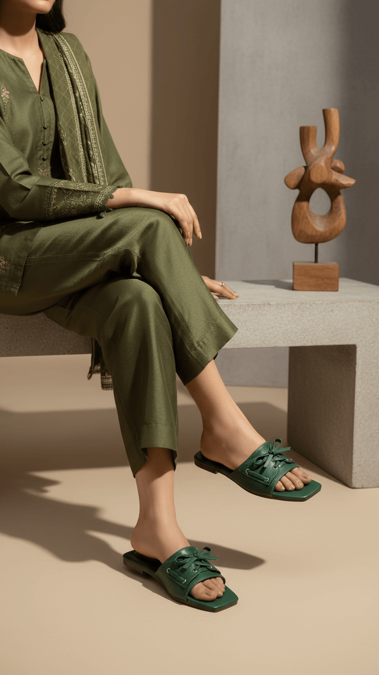 Green Casual Slipper CL2128