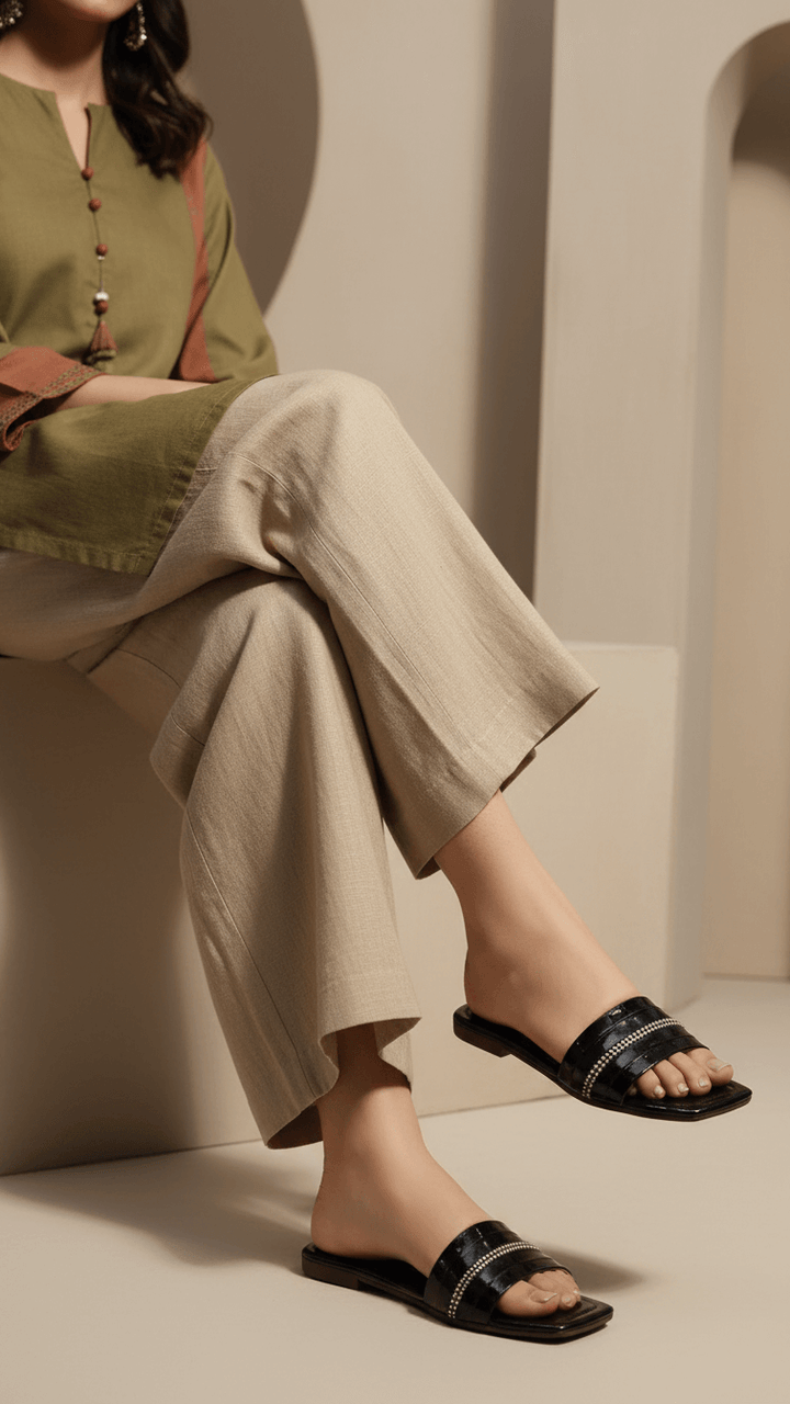 Black Casual Slipper For Women CL2133