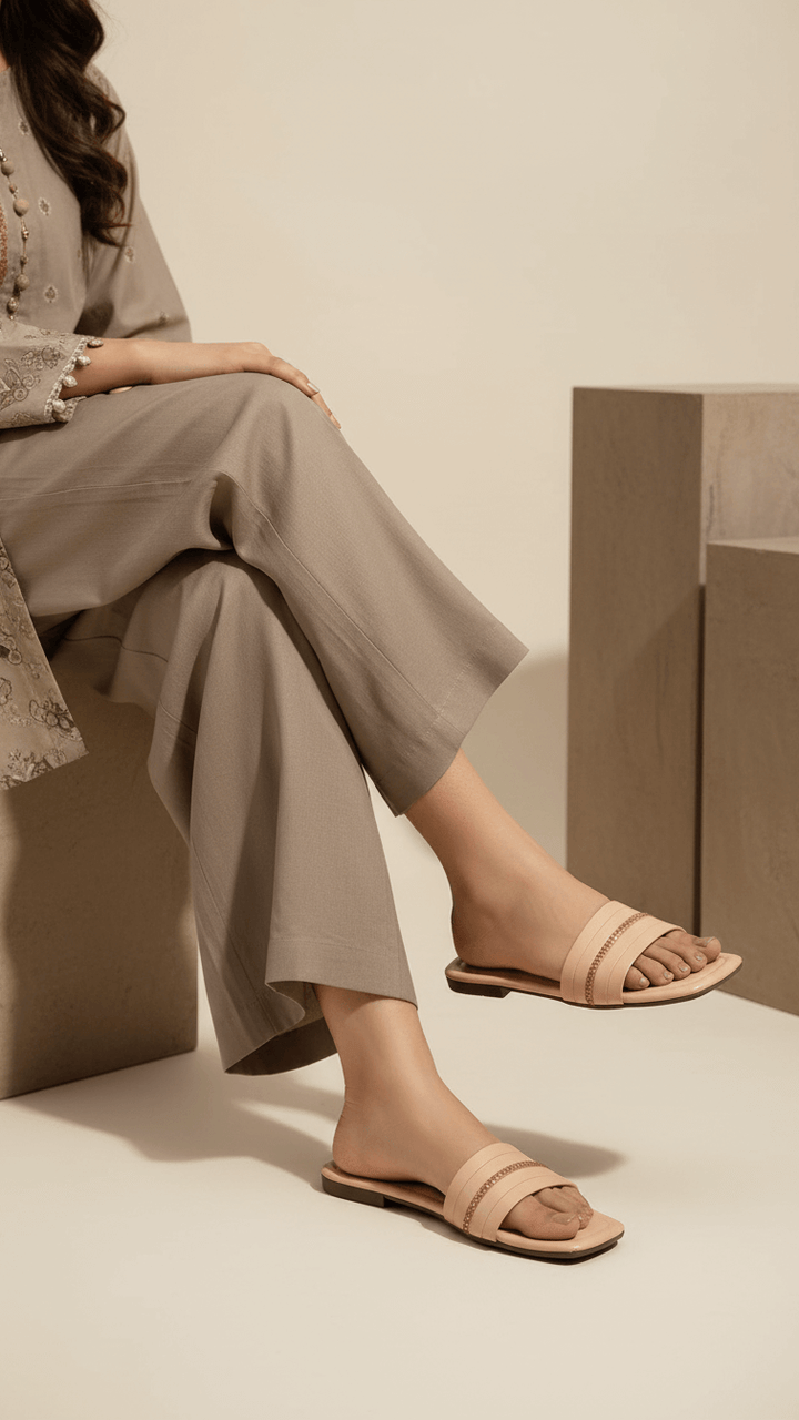 Beige Casual Slipper For Women CL2133