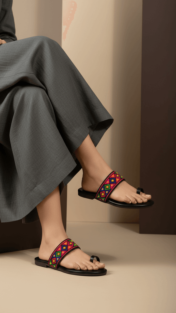 Black Casual Chappal For Women CL2134