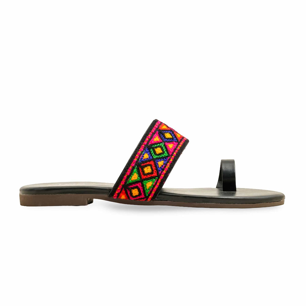 Black Casual Chappal For Women CL2134