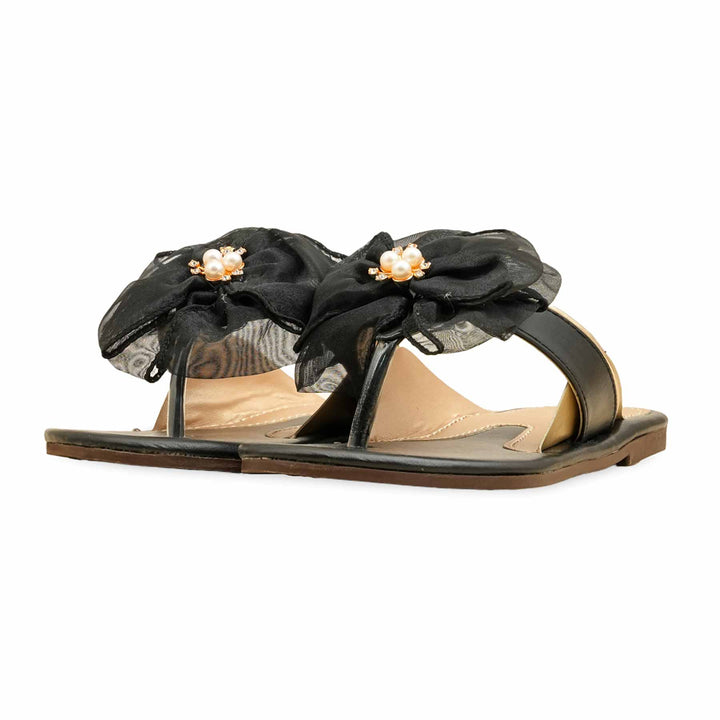 Black Casual Chappal For Ladies CL2141