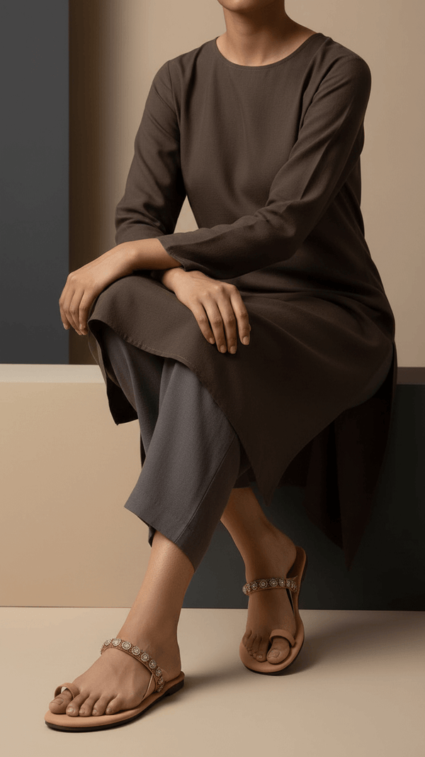 Beige Casual Chappal For Ladies CL2142