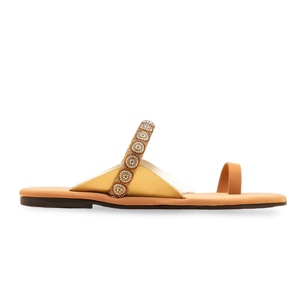 Beige Casual Chappal For Ladies CL2142