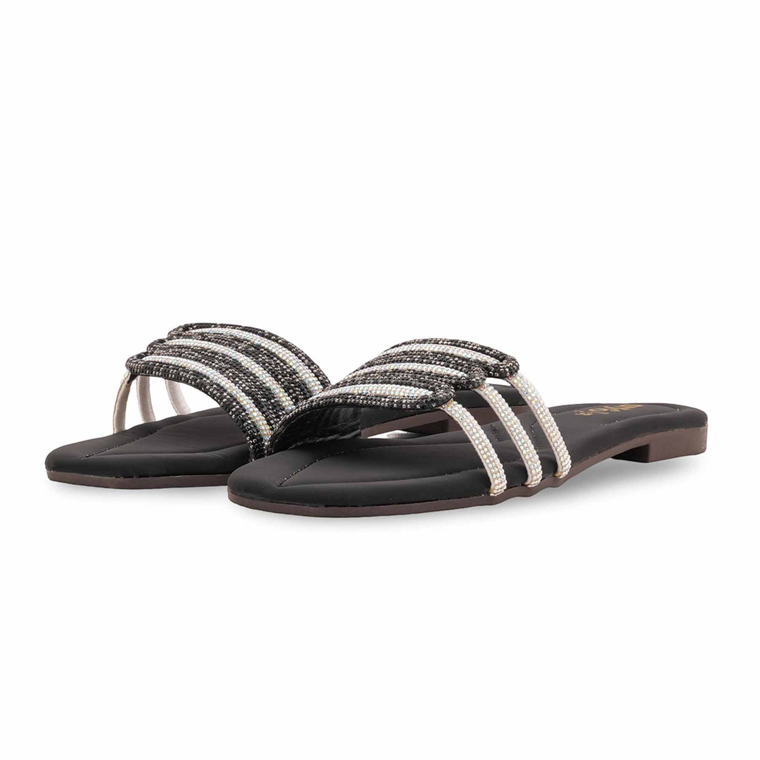 Black Casual Slipper For Ladies CL2149