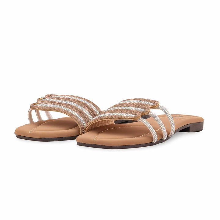Golden Casual Slipper For Ladies CL2149