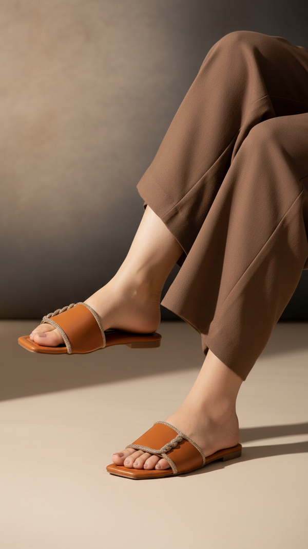 Brown Casual Slipper For Women CL2150