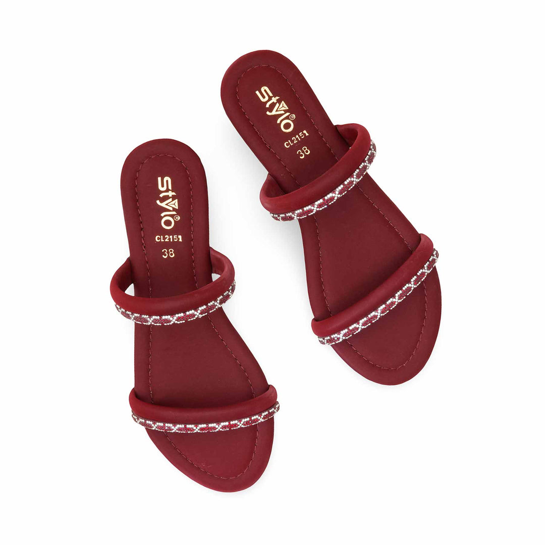 Maroon Casual Slipper For Women CL2151