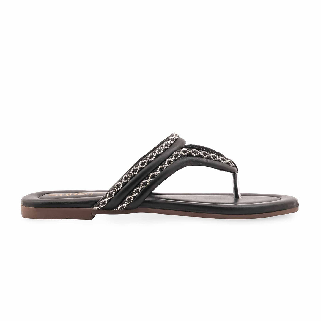 Black Casual Chappal For Ladies CL2152