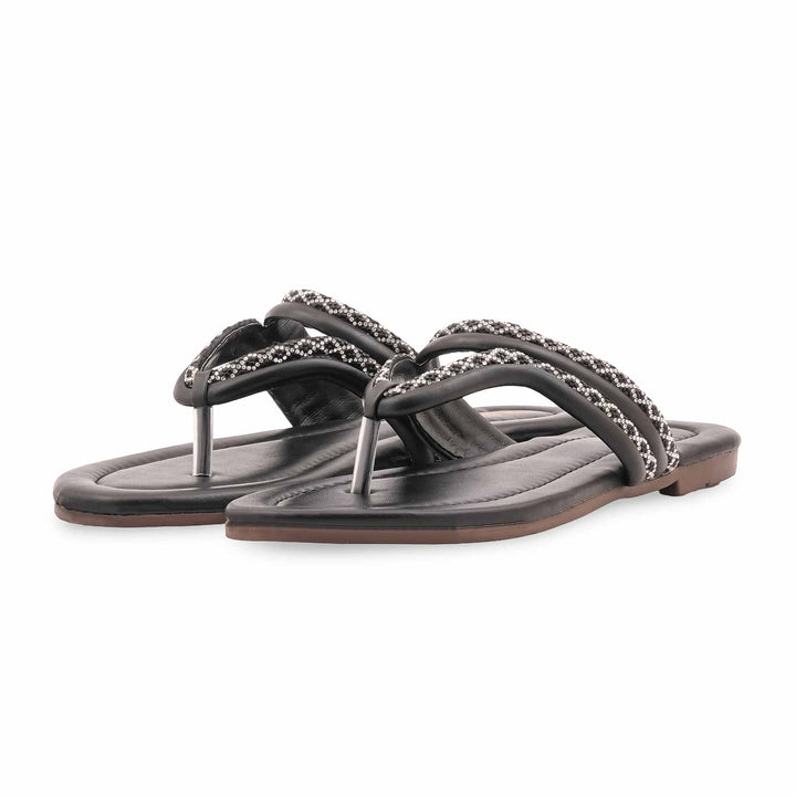 Black Casual Chappal For Ladies CL2152