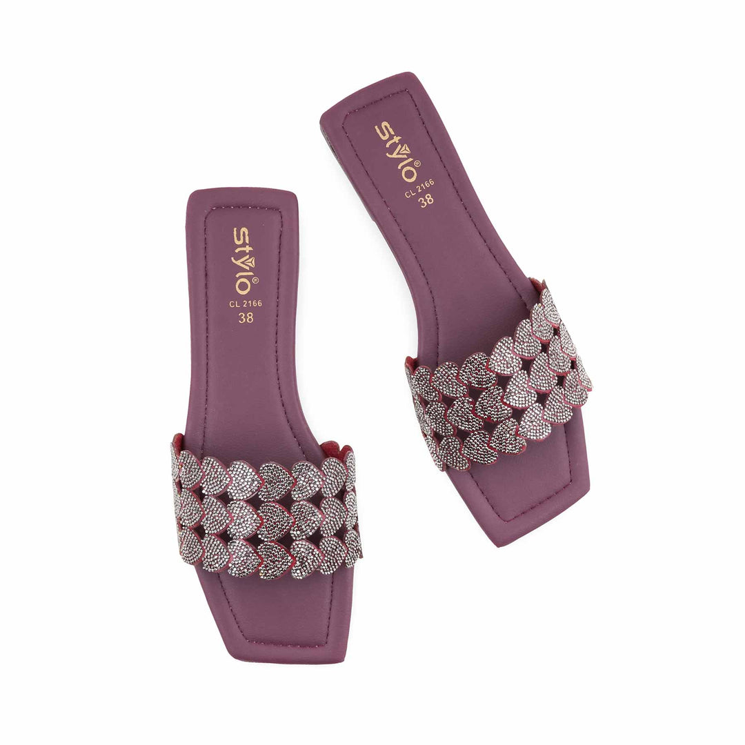 Maroon Casual Slipper For Women CL2166