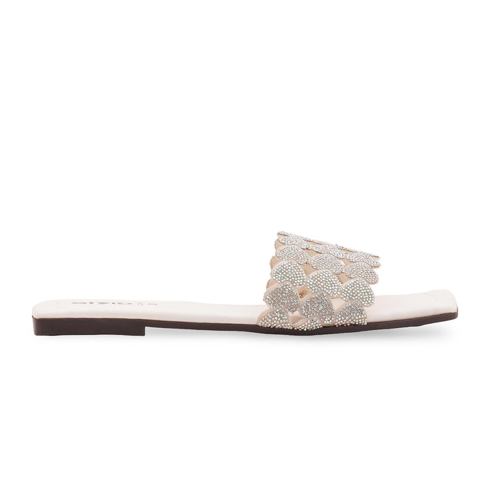 White Casual Chappal For Ladies CL2166