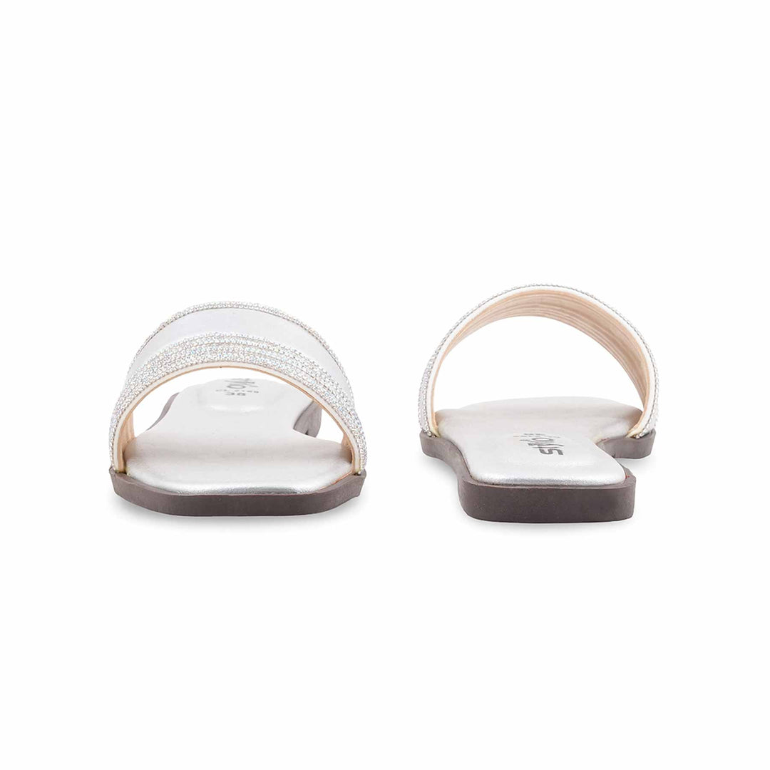 Silver Casual Slipper For Women CL2169