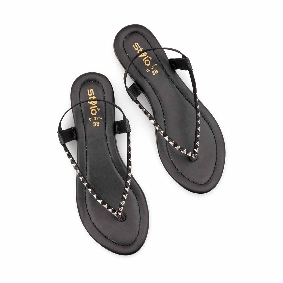 Black Casual Chappal For Women CL2173