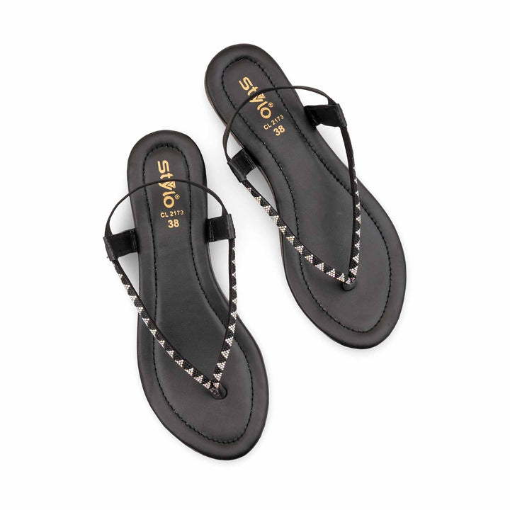 Black Casual Chappal For Women CL2173