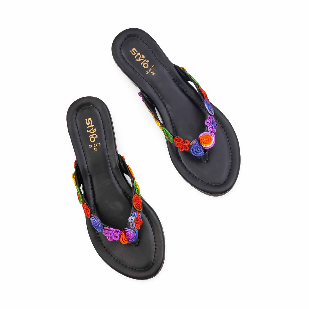 Black Casual Chappal For Women CL2175