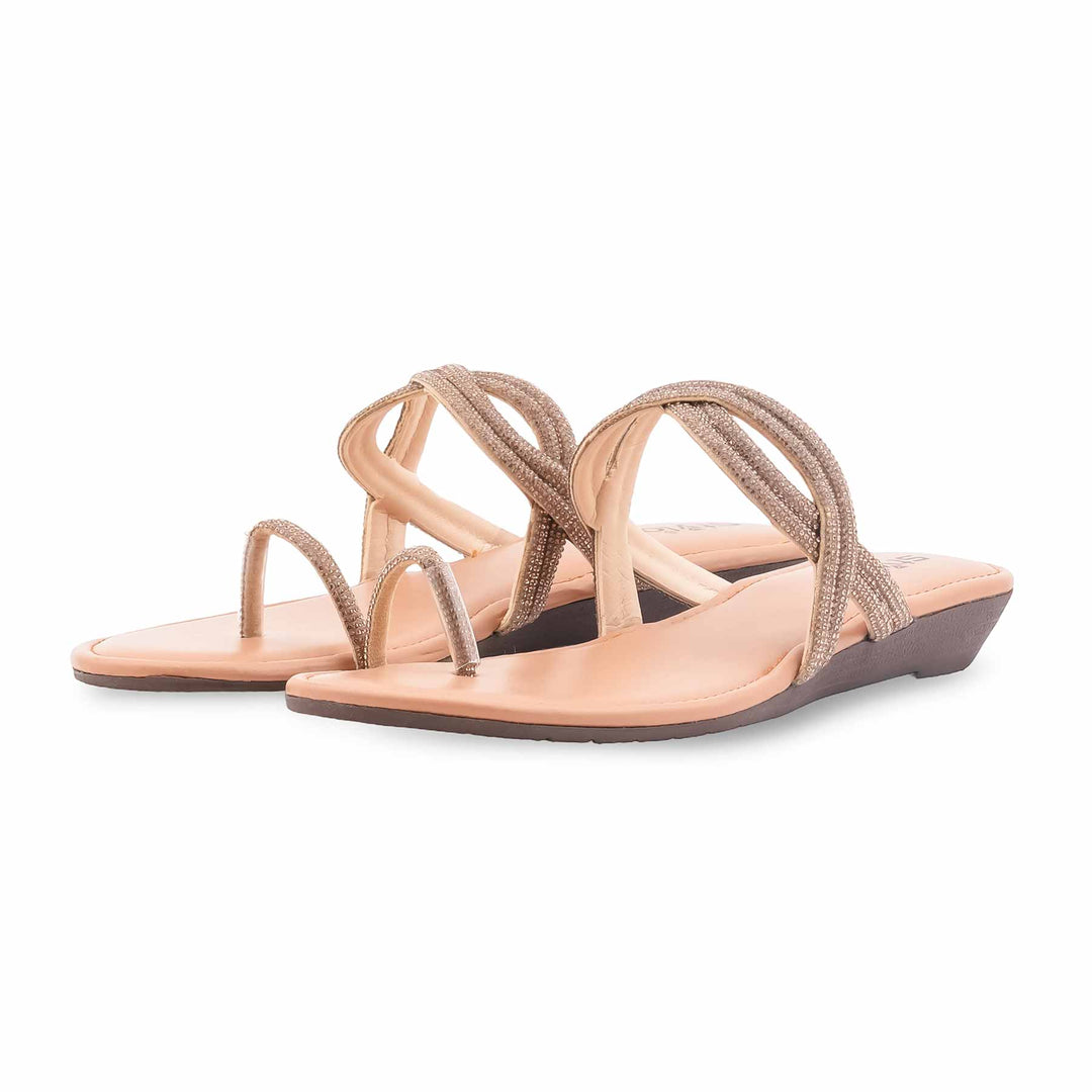 Golden Casual Chappal For Ladies CL2176