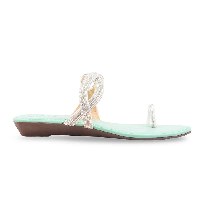 Aqua Green Casual Chappal For Ladies CL2176