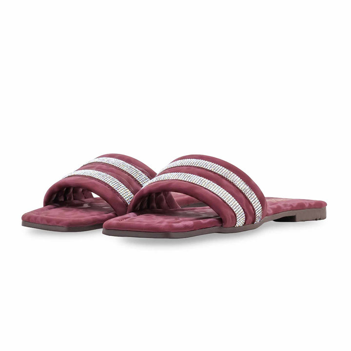 Maroon Casual Slipper For Women CL2179