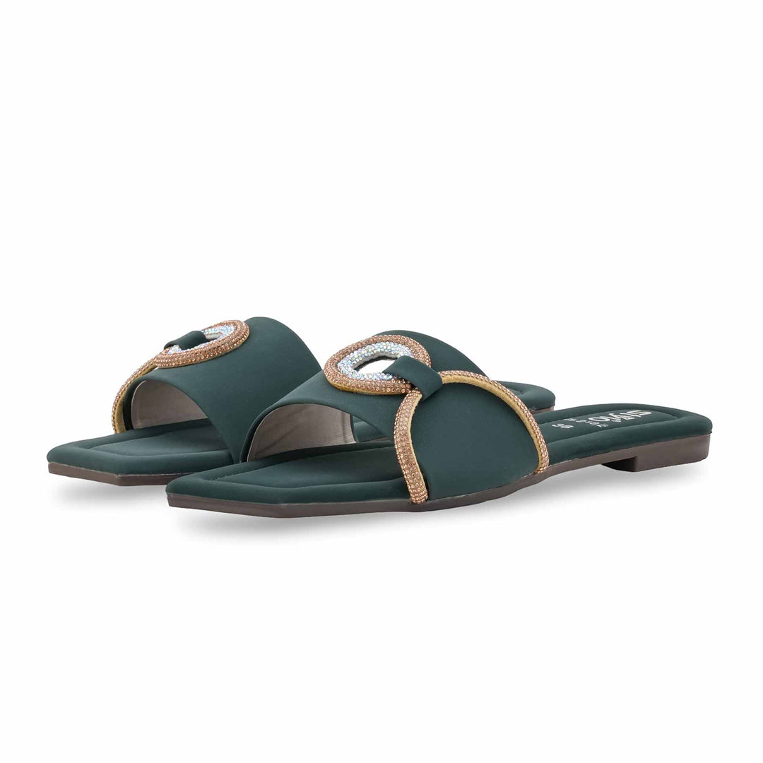 Green Casual Slipper For Women CL2182