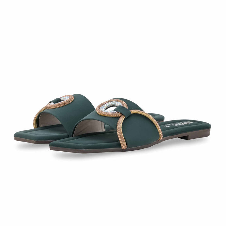 Green Casual Slipper For Women CL2182