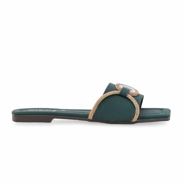 Green Casual Slipper For Women CL2182