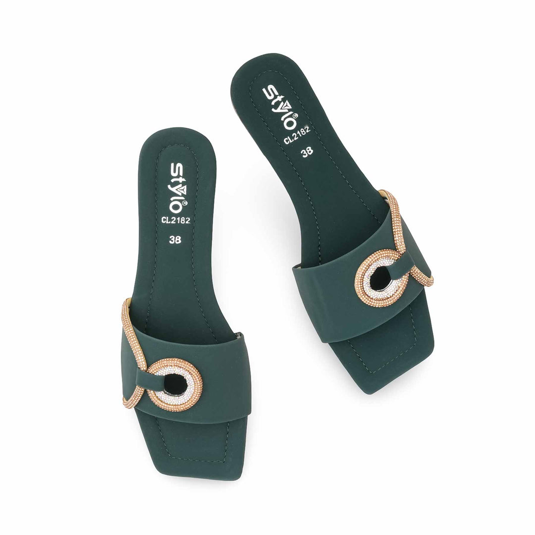Green Casual Slipper For Women CL2182