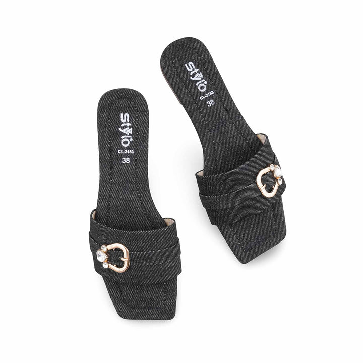 Black Casual Slipper For Women CL2183