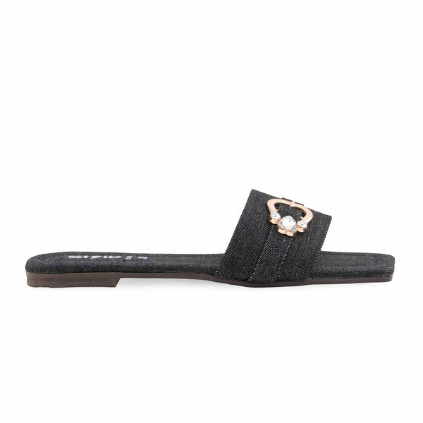 Black Casual Slipper For Women CL2183