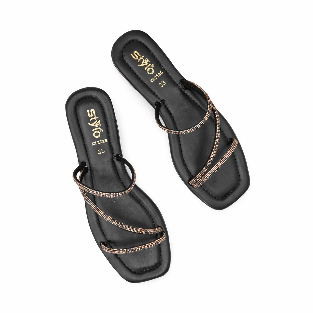 Black Casual Slipper For Women CL2185