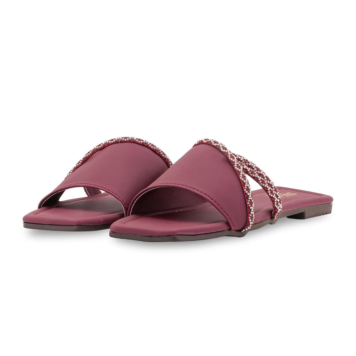 Maroon Casual Slipper For Ladies CL2186