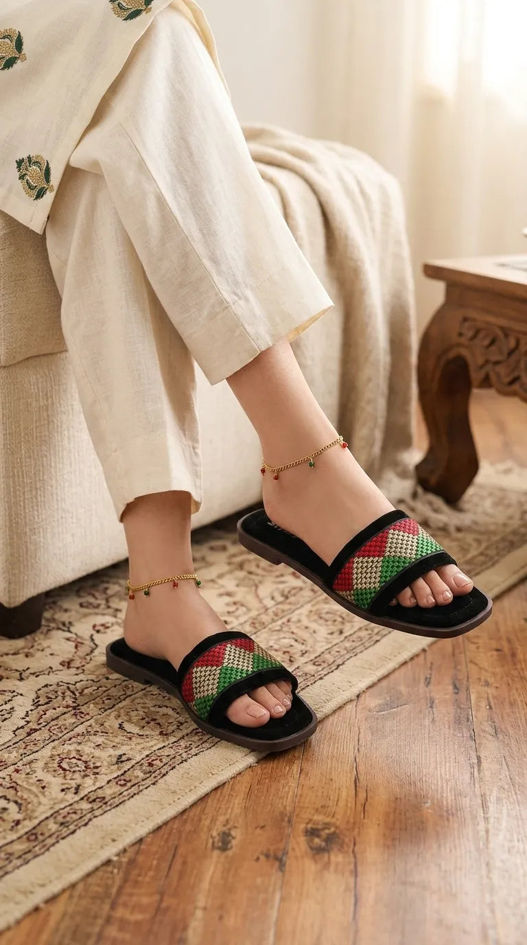 Black Casual Slipper For Women CL2187